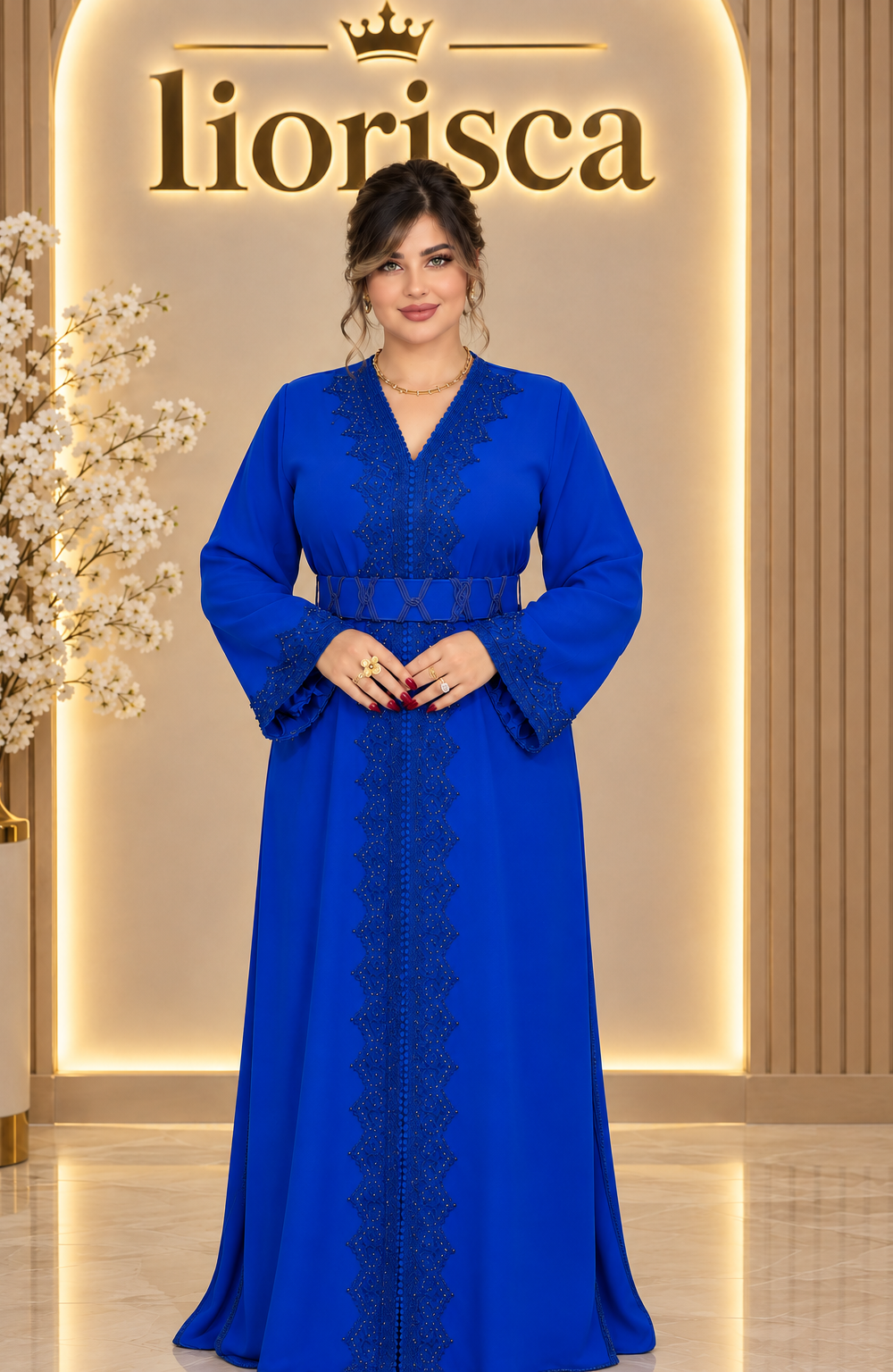 Caftan prestige en crêpe de soie متوفر في كل الالوان من 40 حتى 46