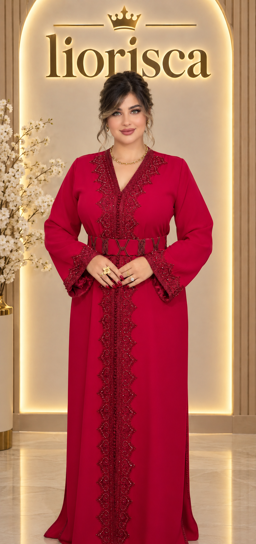 Caftan prestige en crêpe de soie متوفر في كل الالوان من 40 حتى 46
